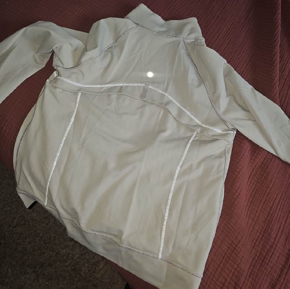 Women's Light Tan Zip-Front Athletic Jacket